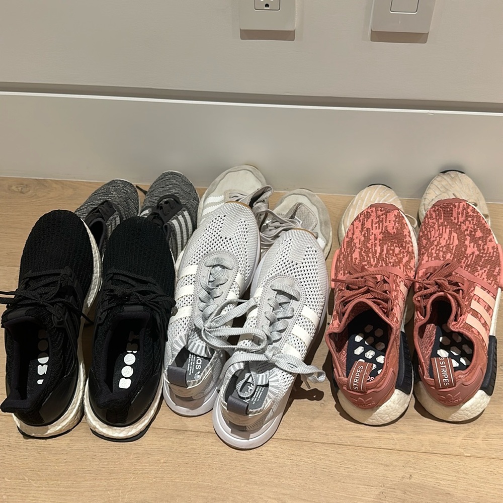Adidas shoes. 6 pairs. Size 6.5, and one pair 7.